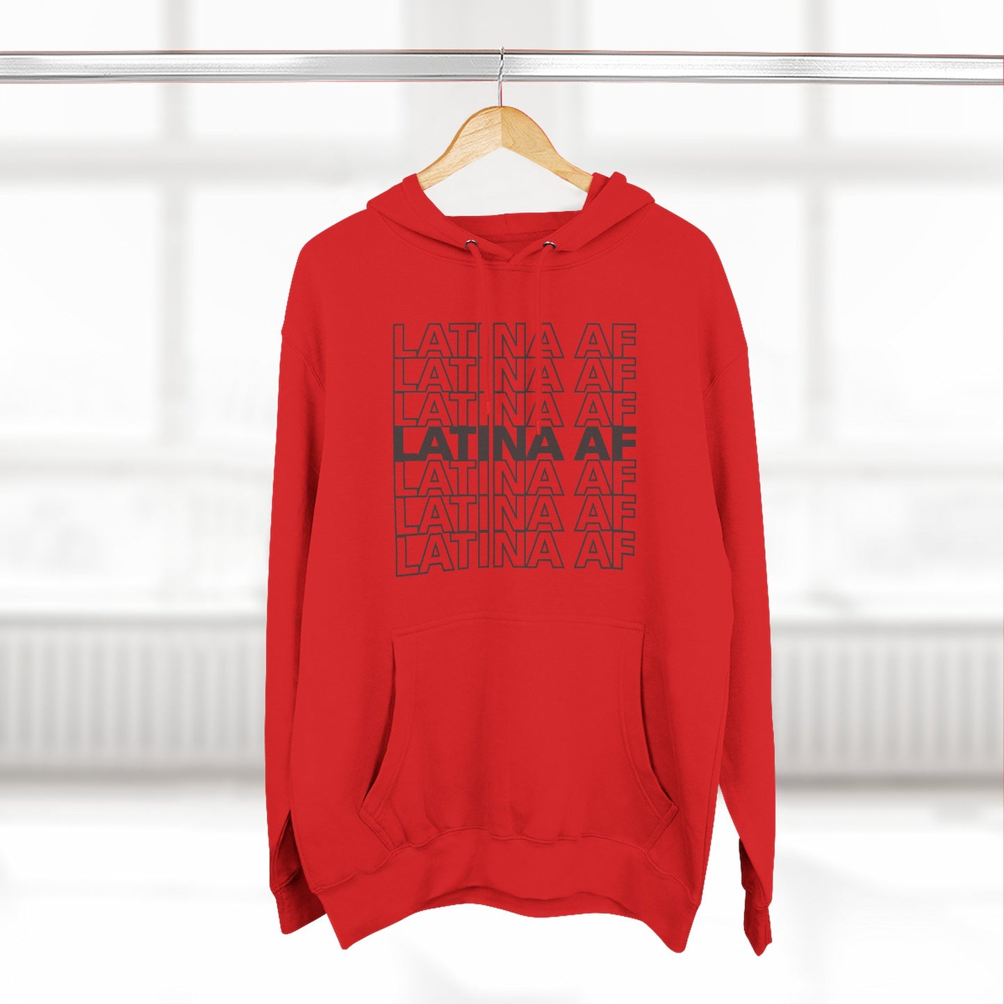 LATINA AF Typography Hoodie | Embroidered Chest Option