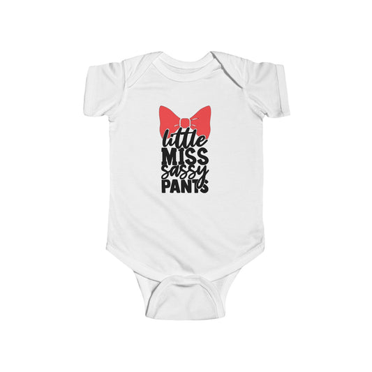 Infant Bodysuit – "Little Miss Sassy Pants" Bow Baby One-Piece