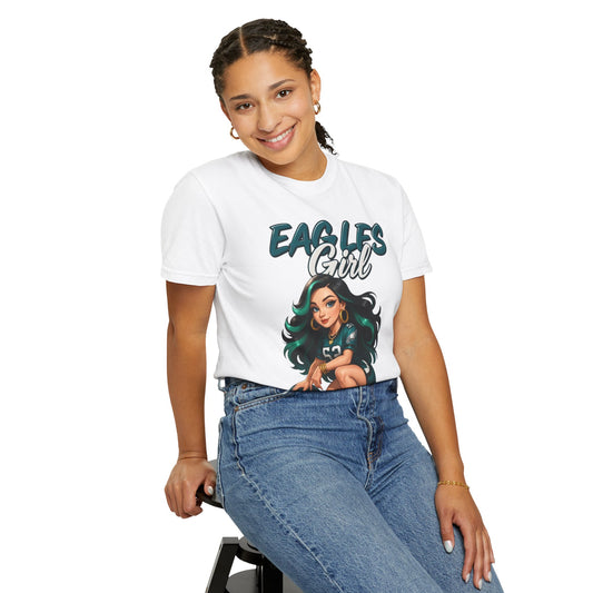 Eagles Girl T-shirt | Football Fan Illustration, Team Spirit Tee