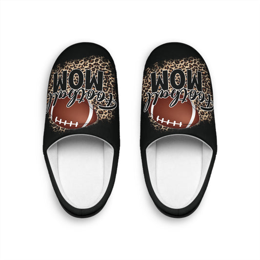 Women's Football Mom Leopard Print Indoor Slippers