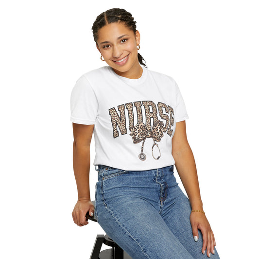 Nurse Leopard Stethoscope T-Shirt