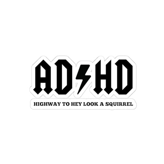 ADHD lightning bolt logo Kiss-Cut Stickers | novelty slogan decal