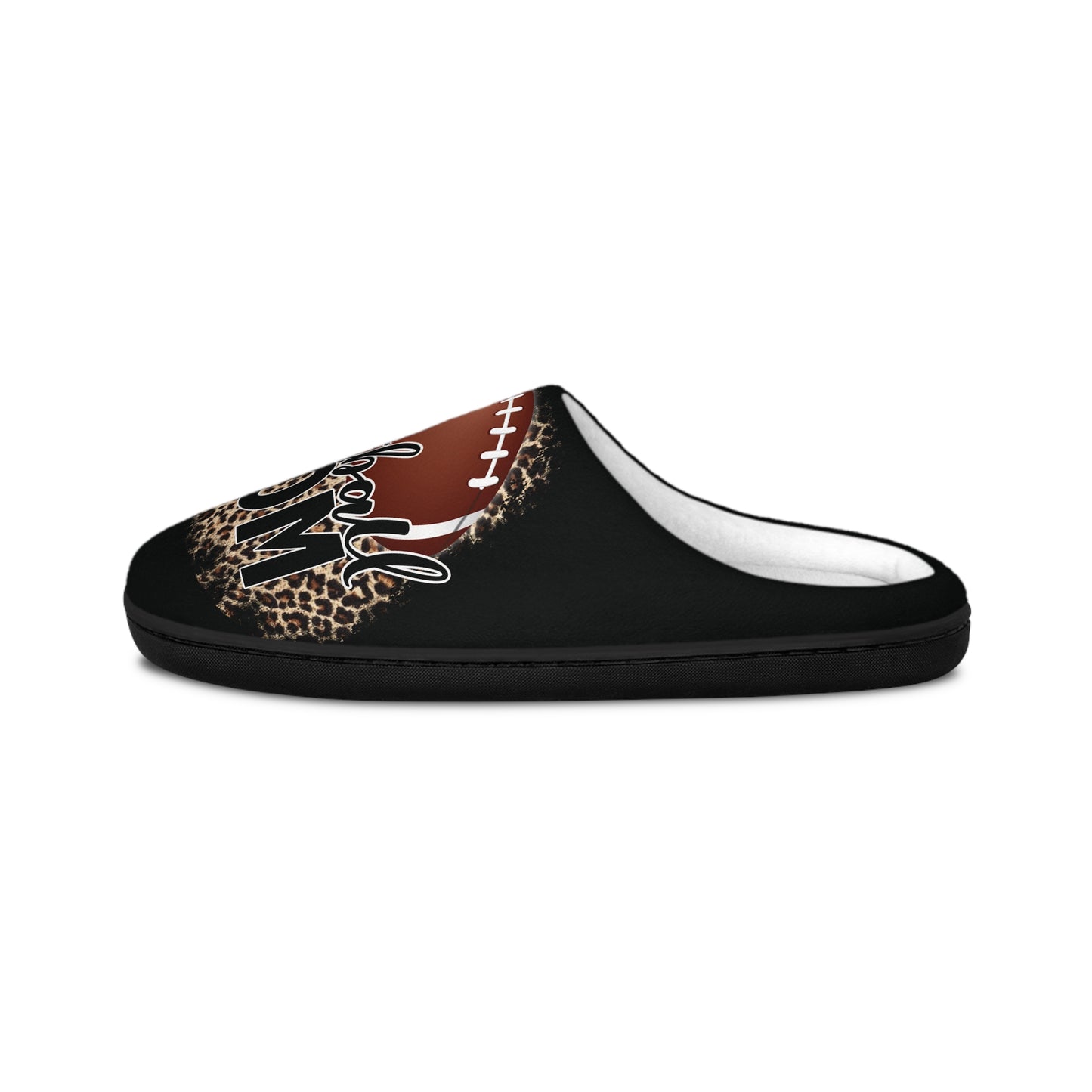 Women's Football Mom Leopard Print Indoor Slippers