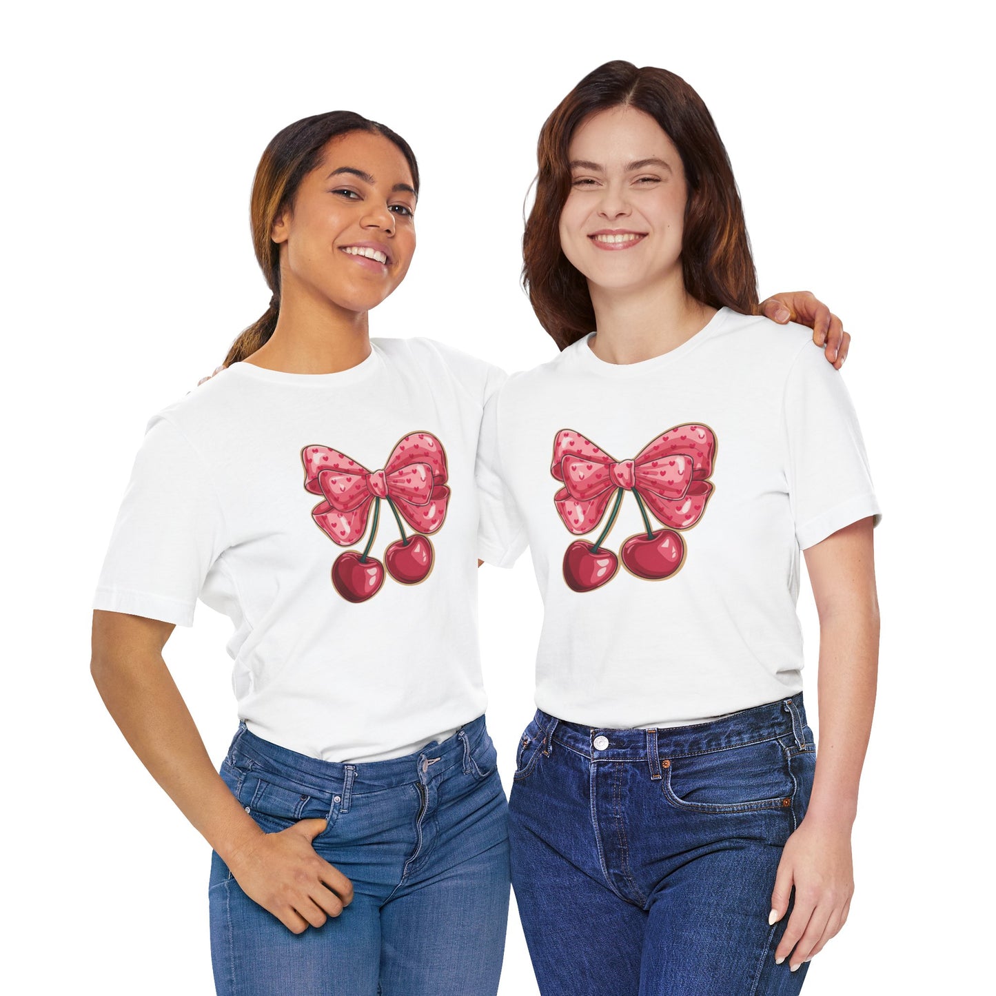 Cherry Bow Tee — Cute Pink Cherry Graphic T-Shirt