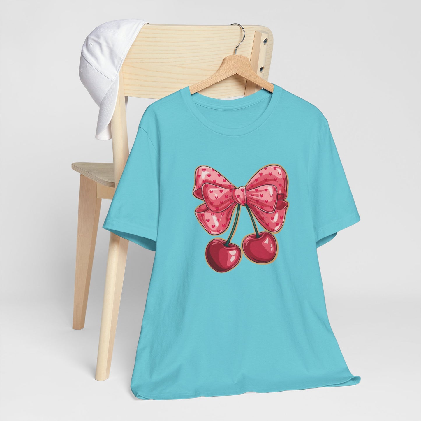Cherry Bow Tee — Cute Pink Cherry Graphic T-Shirt