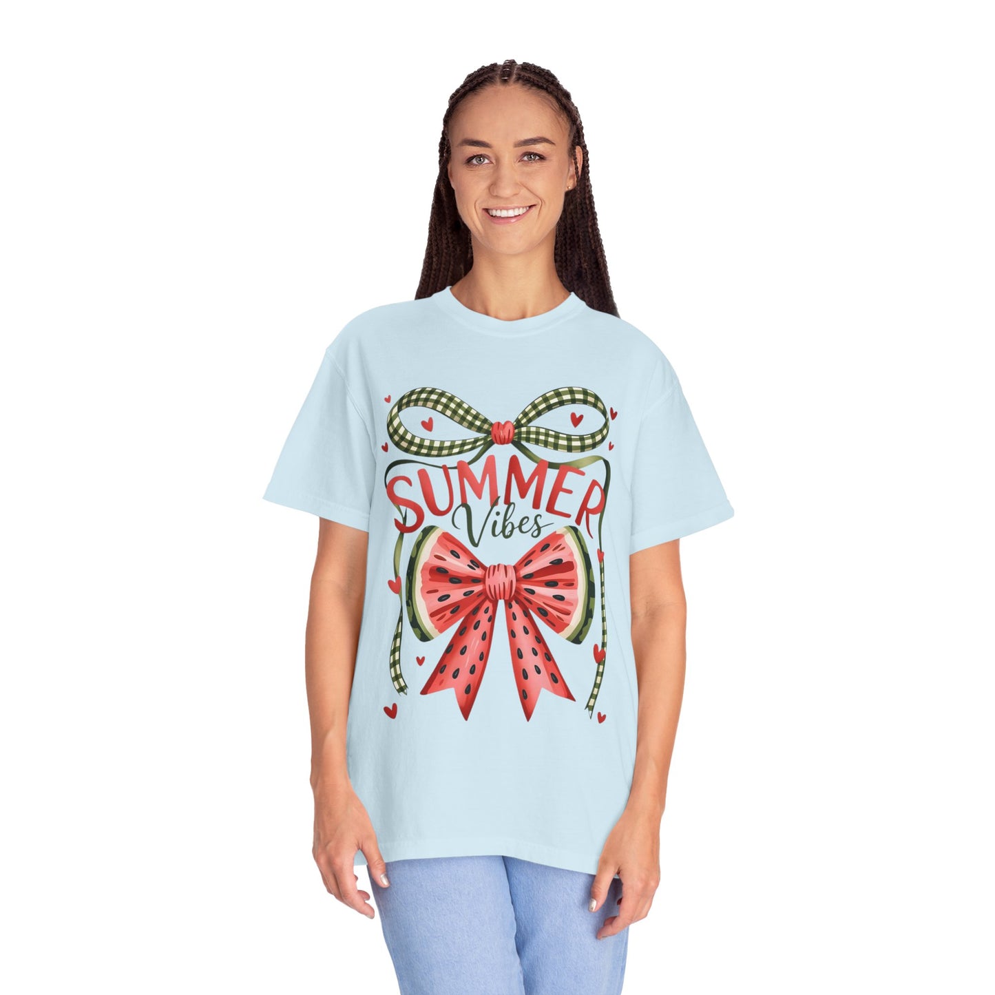 Summer Vibes T-Shirt — Watermelon Bow Graphic Tee