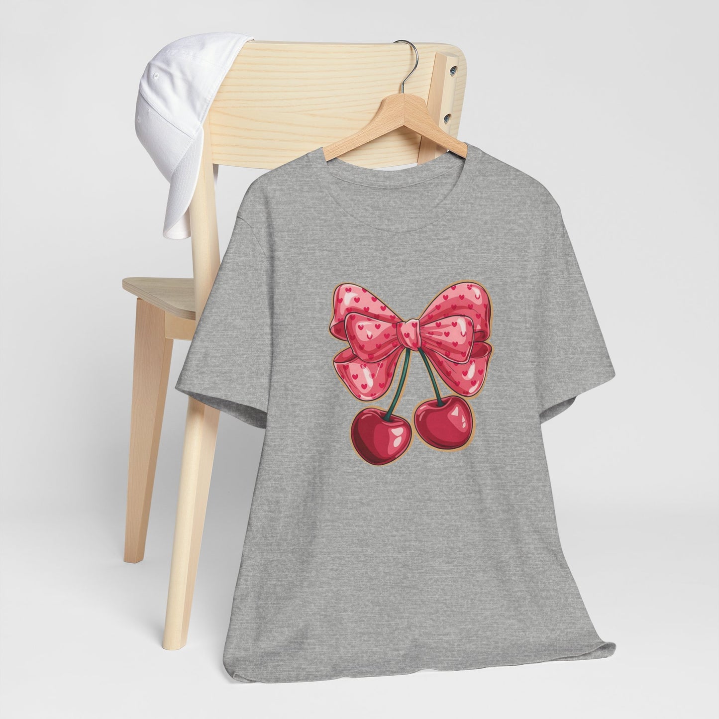 Cherry Bow Tee — Cute Pink Cherry Graphic T-Shirt