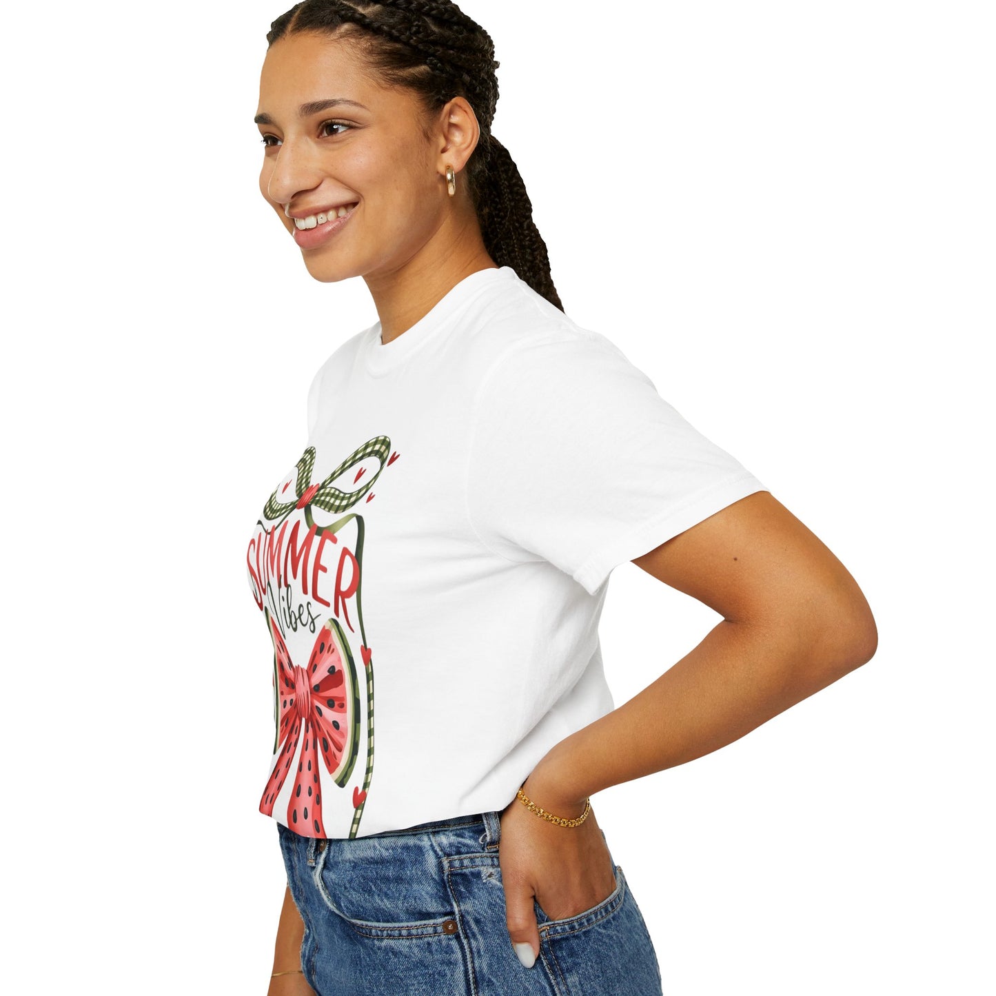 Summer Vibes T-Shirt — Watermelon Bow Graphic Tee