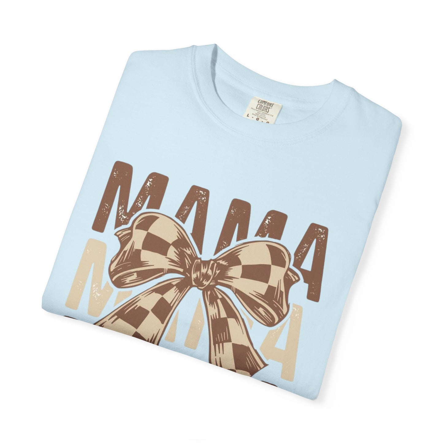 Mama Graphic T-Shirt — Plaid Bow Mom Tee (Mama Print)