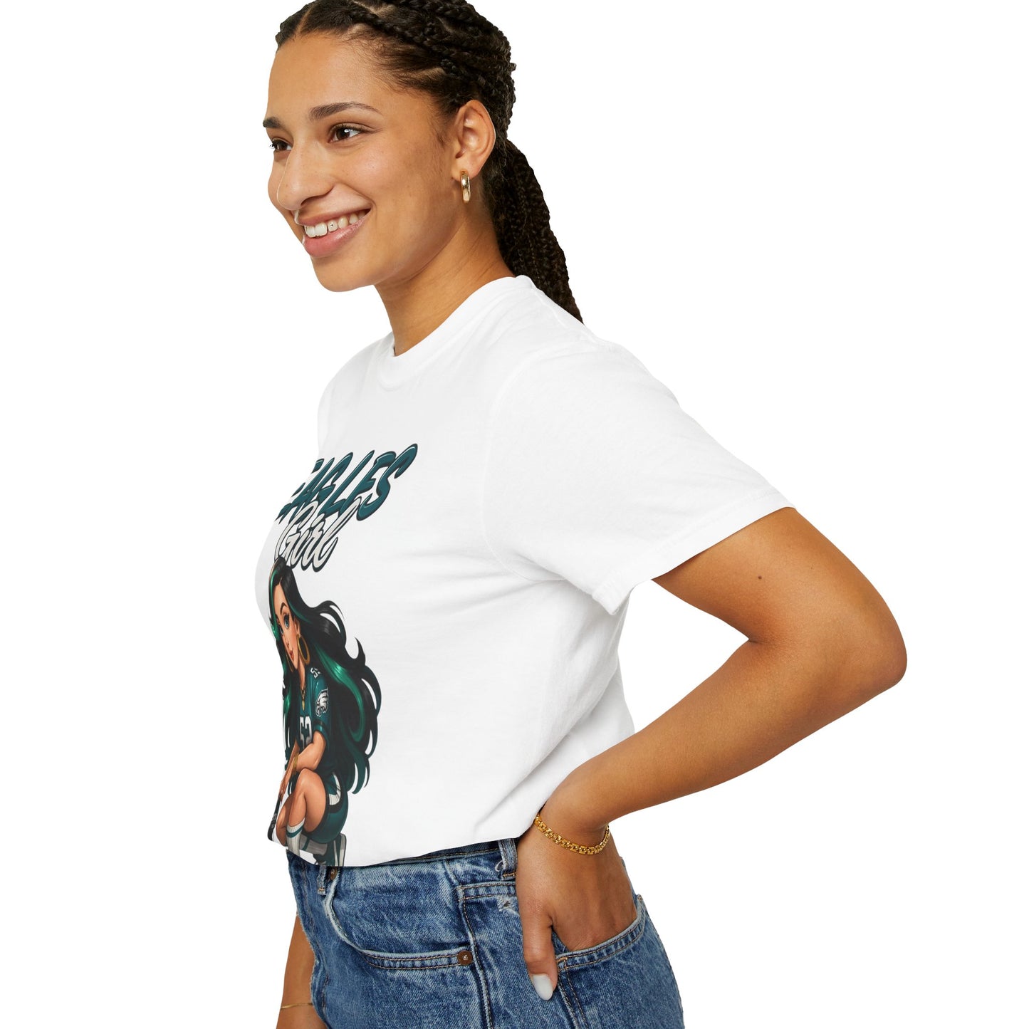 Eagles Girl T-shirt | Football Fan Illustration, Team Spirit Tee