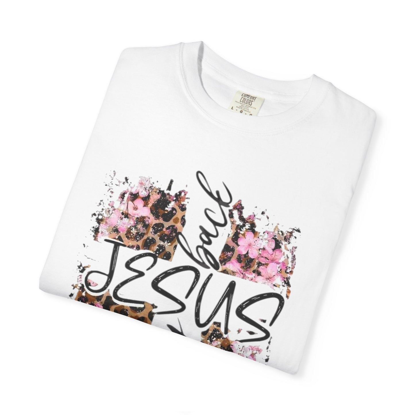 Jesus Has My Back T-Shirt | Leopard Floral Cross Christian Faith Tee