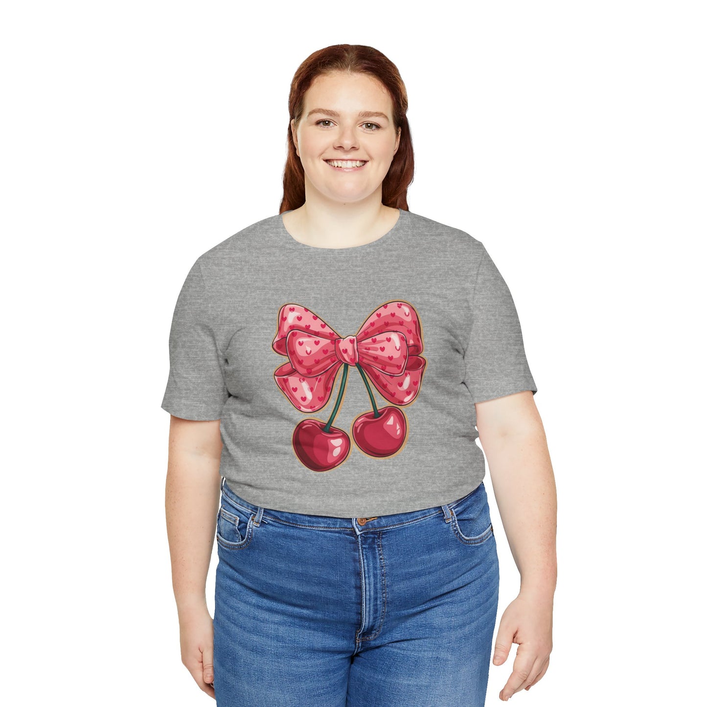Cherry Bow Tee — Cute Pink Cherry Graphic T-Shirt