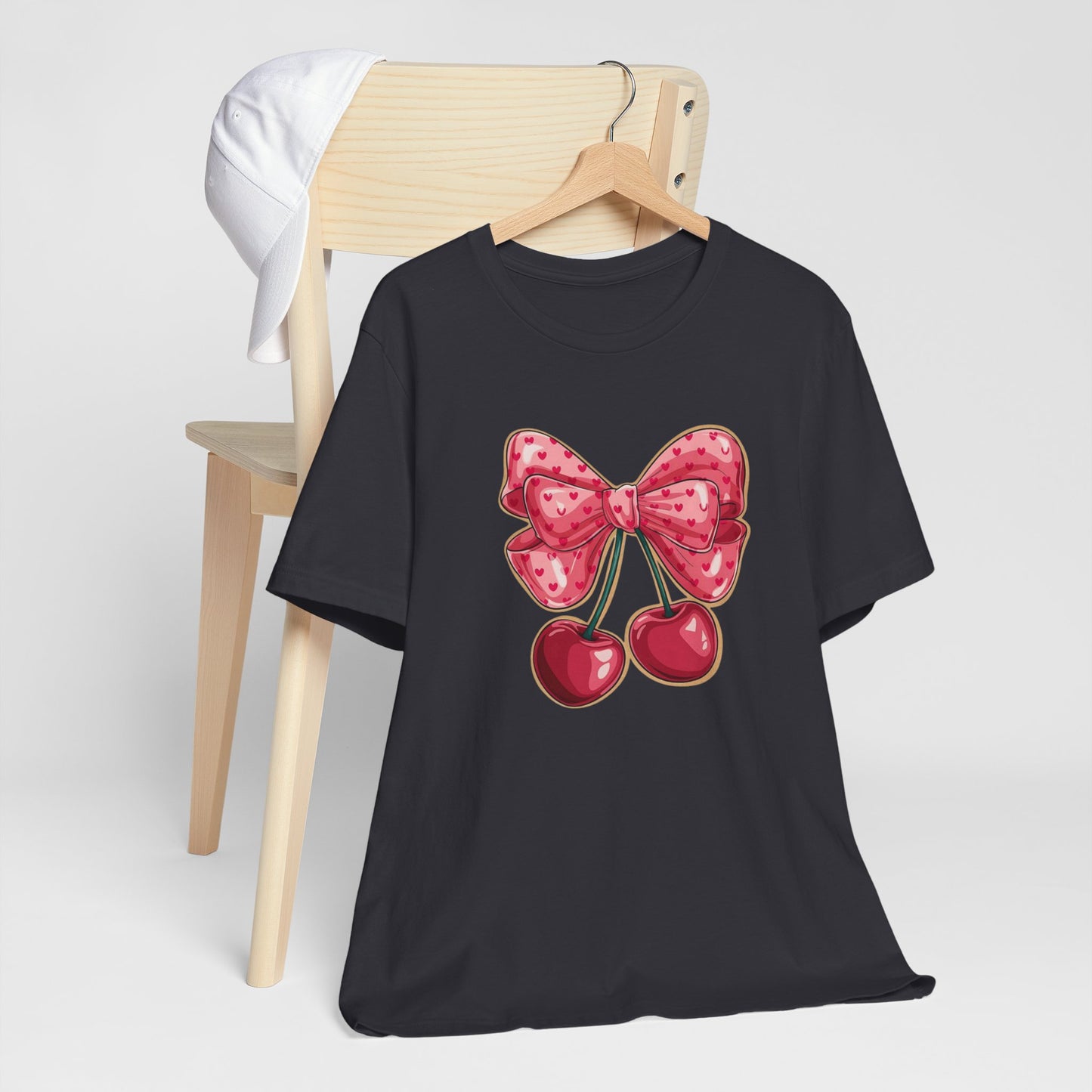 Cherry Bow Tee — Cute Pink Cherry Graphic T-Shirt