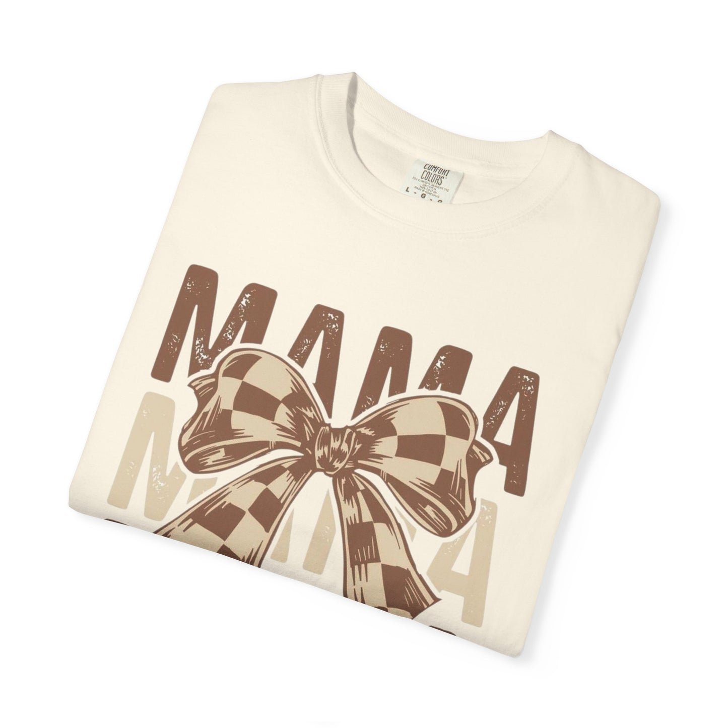 Mama Graphic T-Shirt — Plaid Bow Mom Tee (Mama Print)