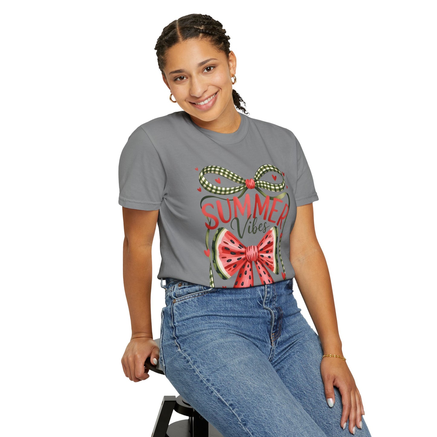 Summer Vibes T-Shirt — Watermelon Bow Graphic Tee