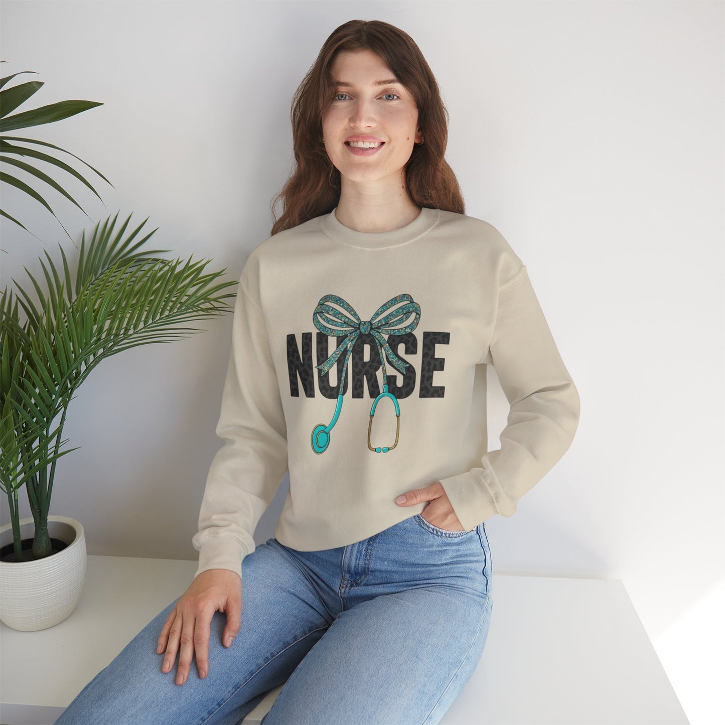 Nurse Stethoscope Bow Crewneck Sweatshirt – Cute Nurse Gift