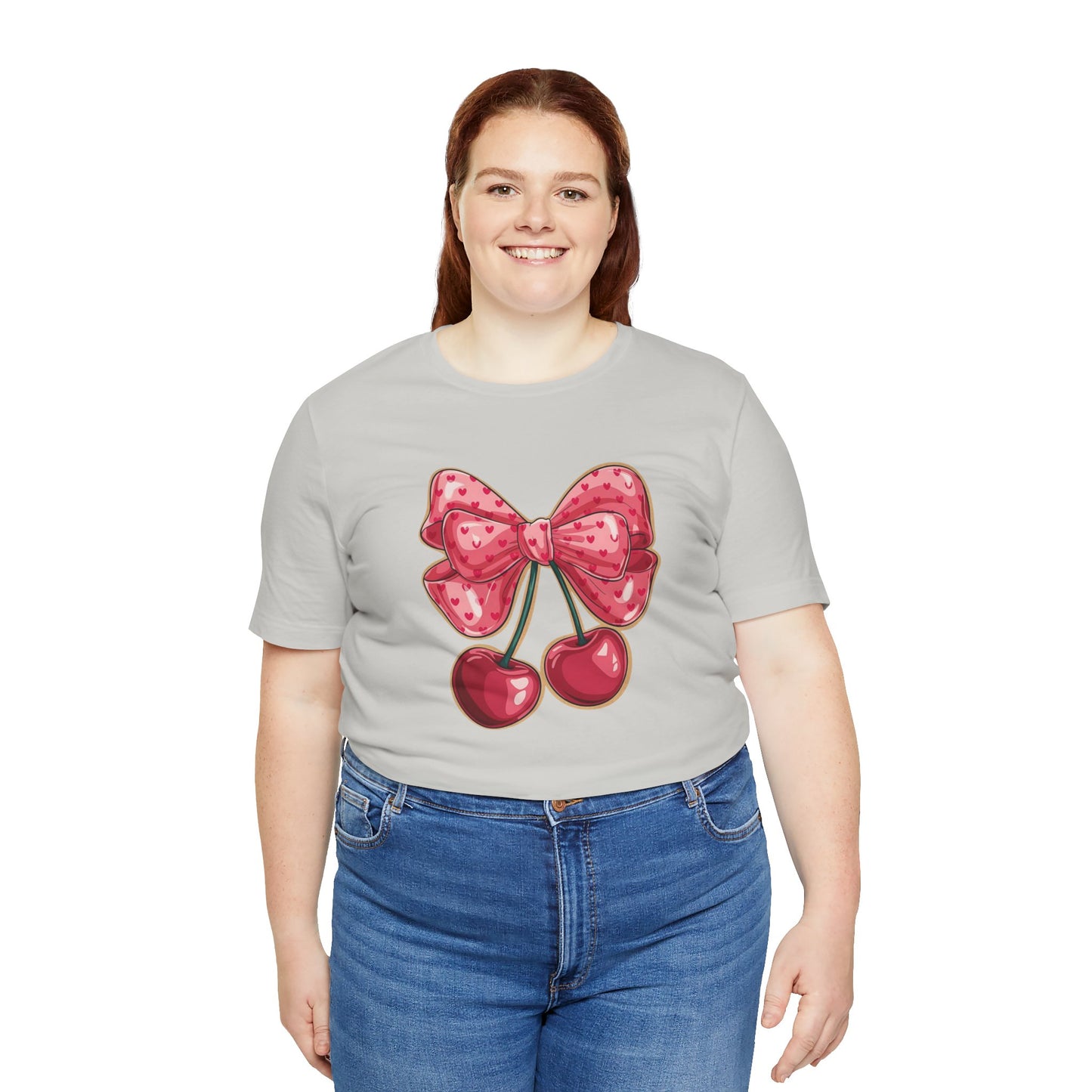 Cherry Bow Tee — Cute Pink Cherry Graphic T-Shirt