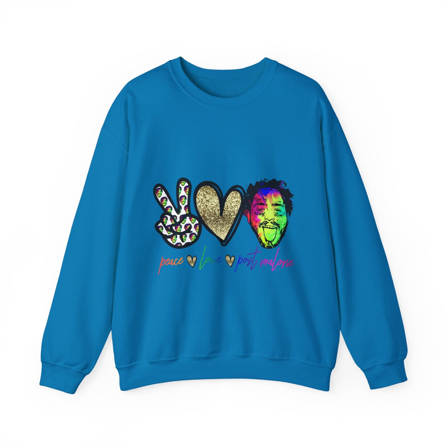 Leopard Peace Sign with Gold Heart crewneck sweatshirt | peace  love