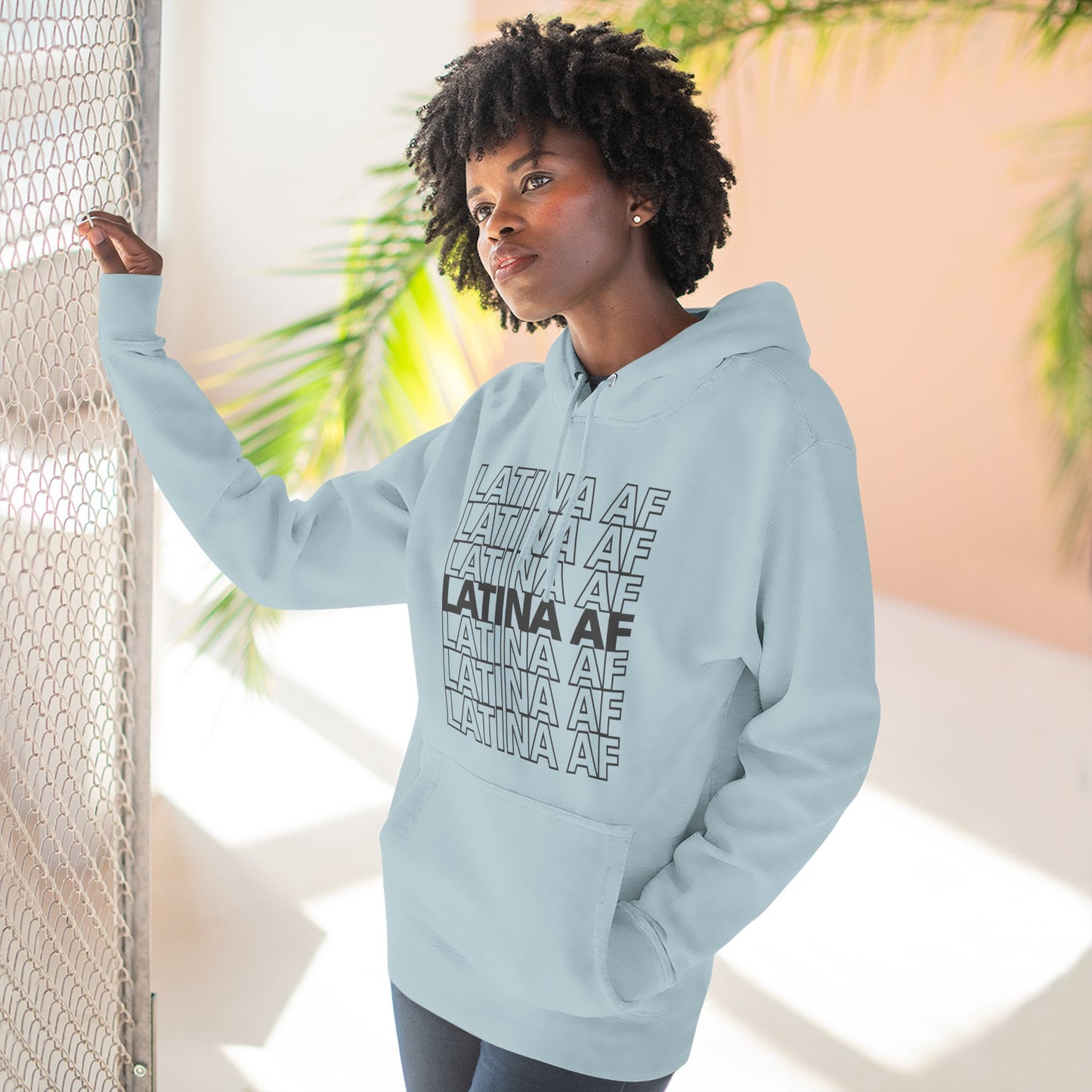 LATINA AF Typography Hoodie | Embroidered Chest Option