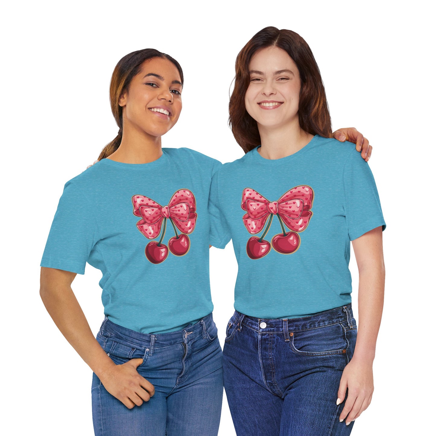 Cherry Bow Tee — Cute Pink Cherry Graphic T-Shirt
