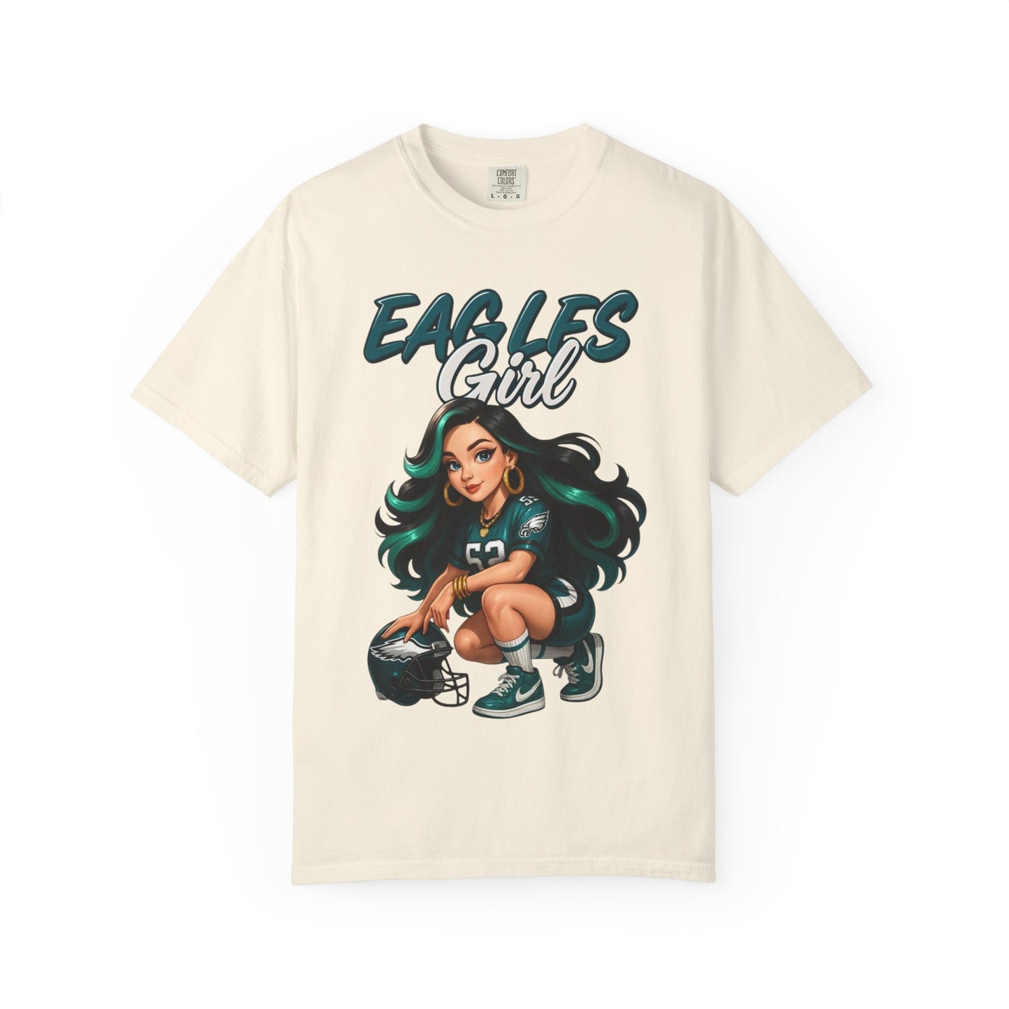 Eagles Girl T-shirt | Football Fan Illustration, Team Spirit Tee