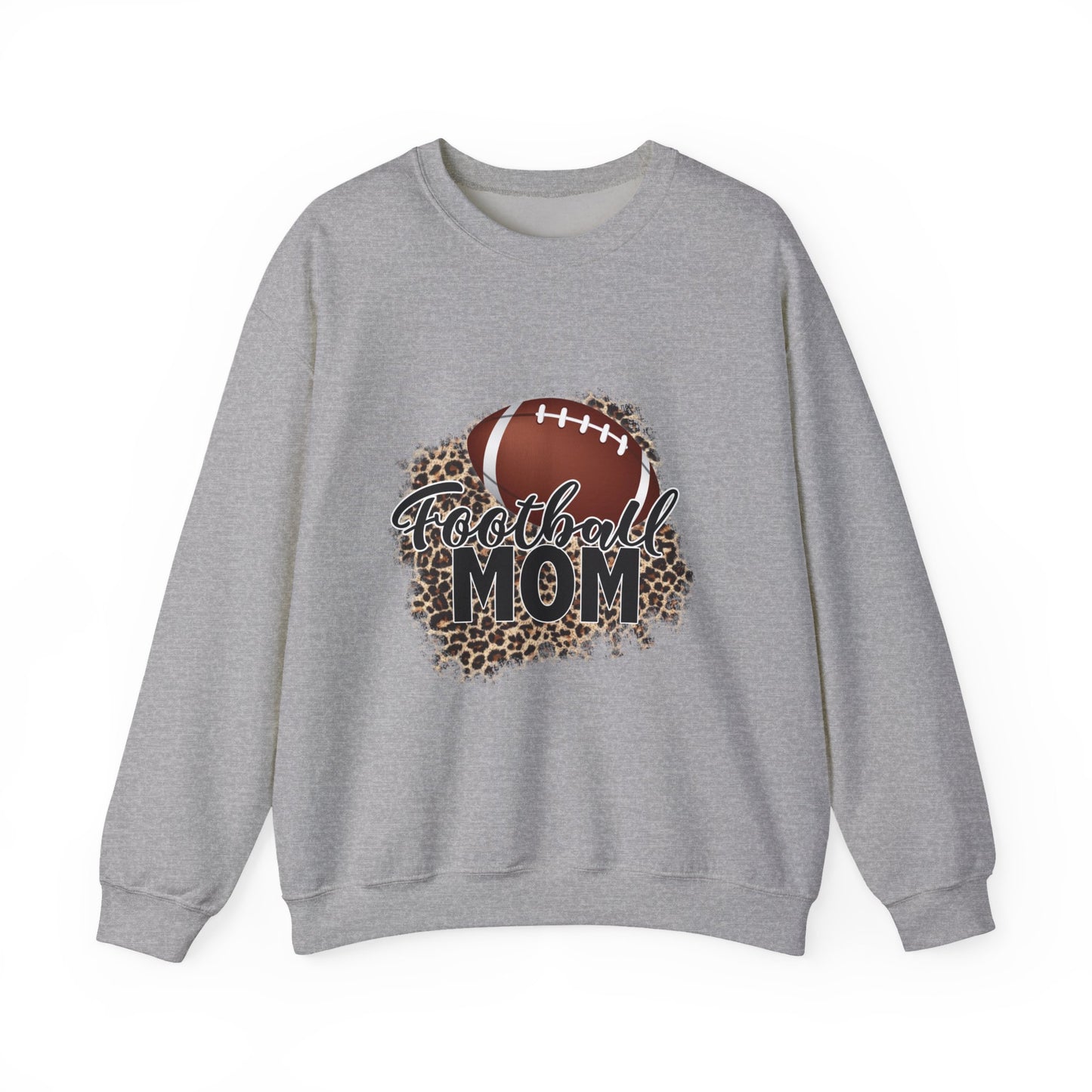 Football Mom Leopard Print Crewneck Sweatshirt