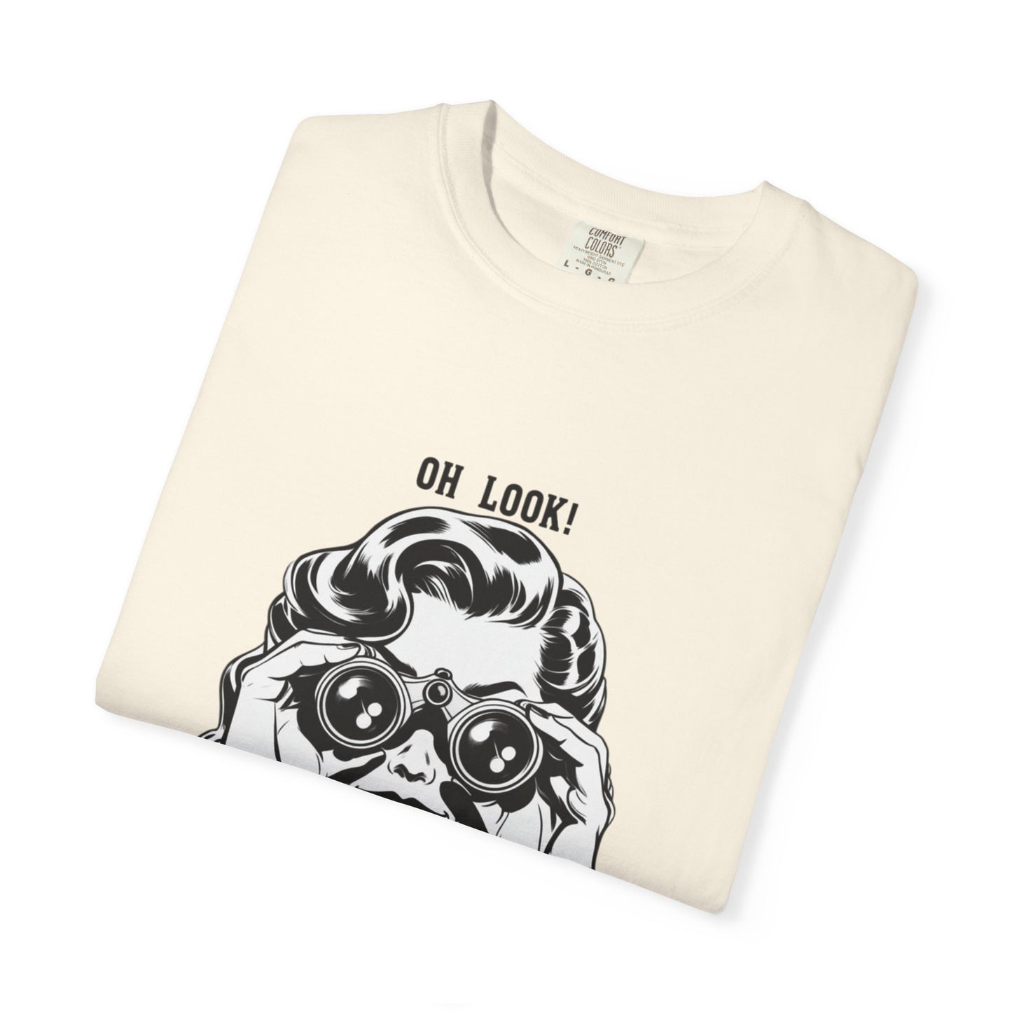 Oh Look A Dumbass T-Shirt | Retro Woman Binoculars Graphic Tee