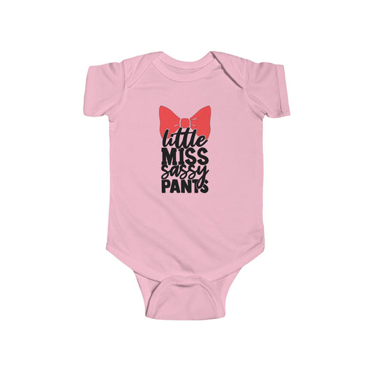 Infant Bodysuit – "Little Miss Sassy Pants" Bow Baby One-Piece