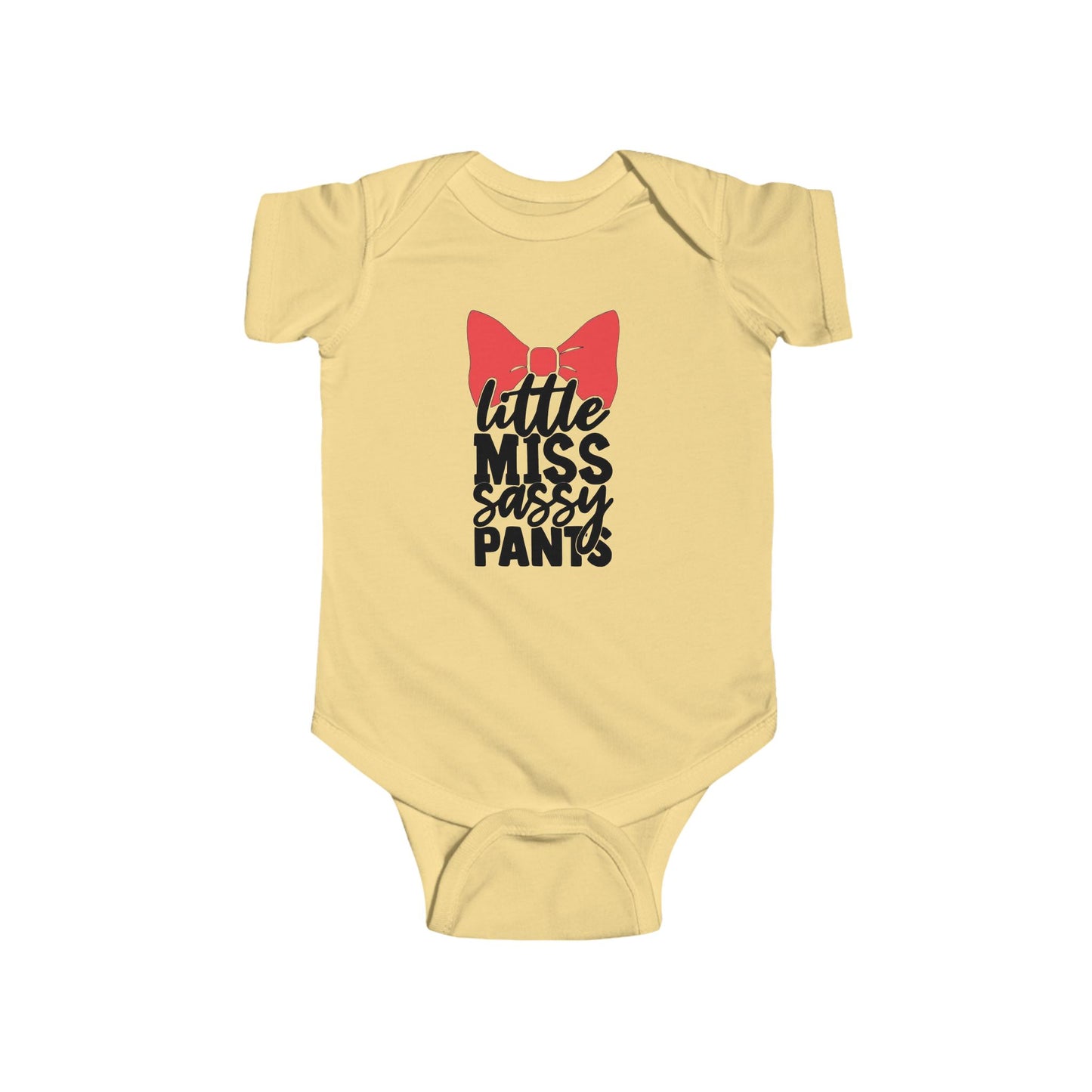 Infant Bodysuit – "Little Miss Sassy Pants" Bow Baby One-Piece