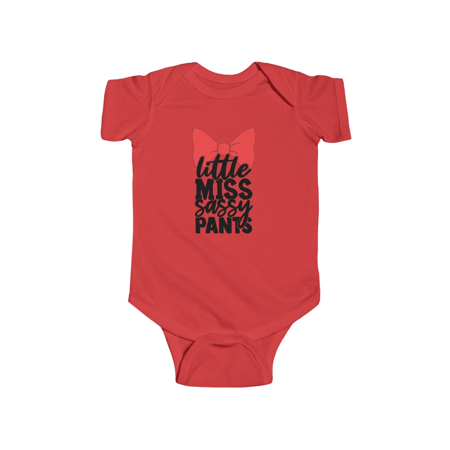 Infant Bodysuit – "Little Miss Sassy Pants" Bow Baby One-Piece
