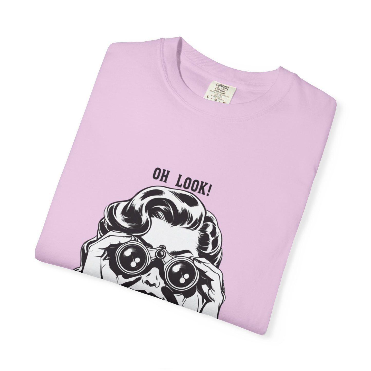 Oh Look A Dumbass T-Shirt | Retro Woman Binoculars Graphic Tee