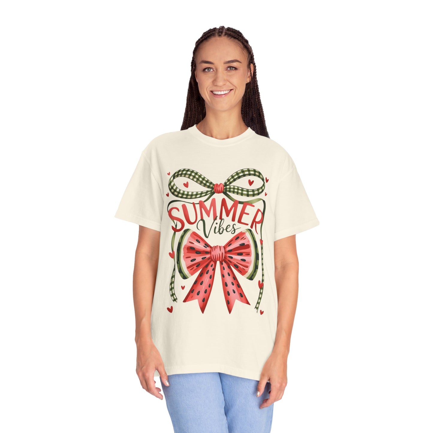 Summer Vibes T-Shirt — Watermelon Bow Graphic Tee