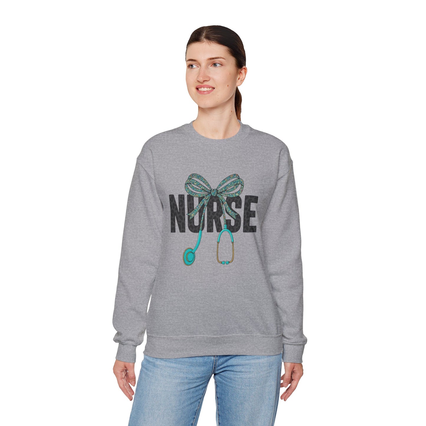 Nurse Stethoscope Bow Crewneck Sweatshirt – Cute Nurse Gift