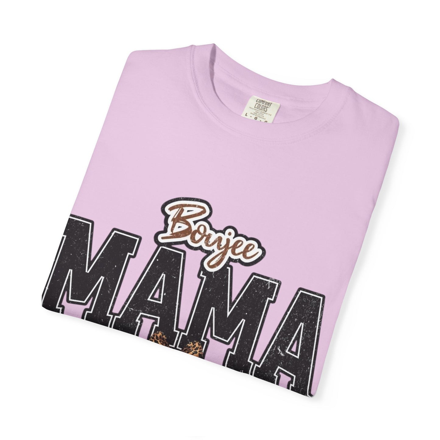 Boujee MAMA varsity letters with leopard bow T-Shirt | Mama shirt