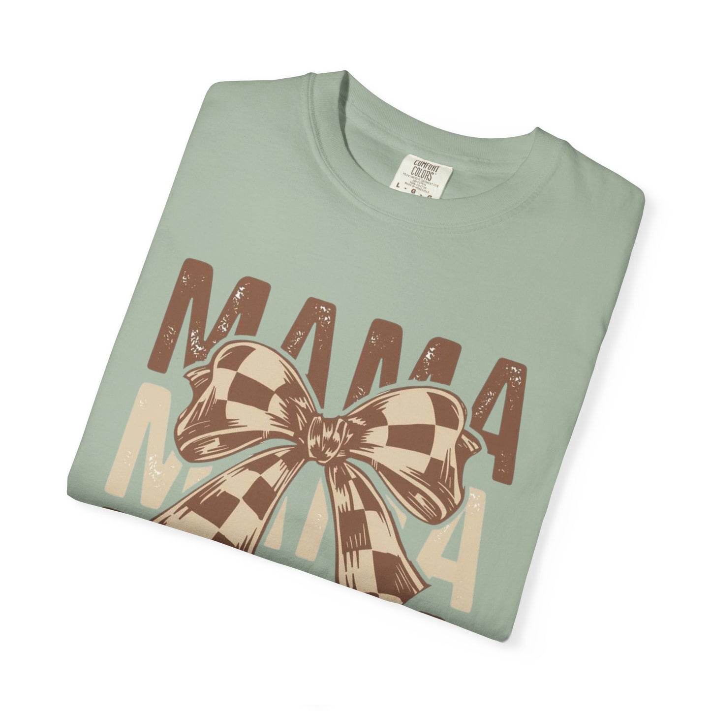 Mama Graphic T-Shirt — Plaid Bow Mom Tee (Mama Print)