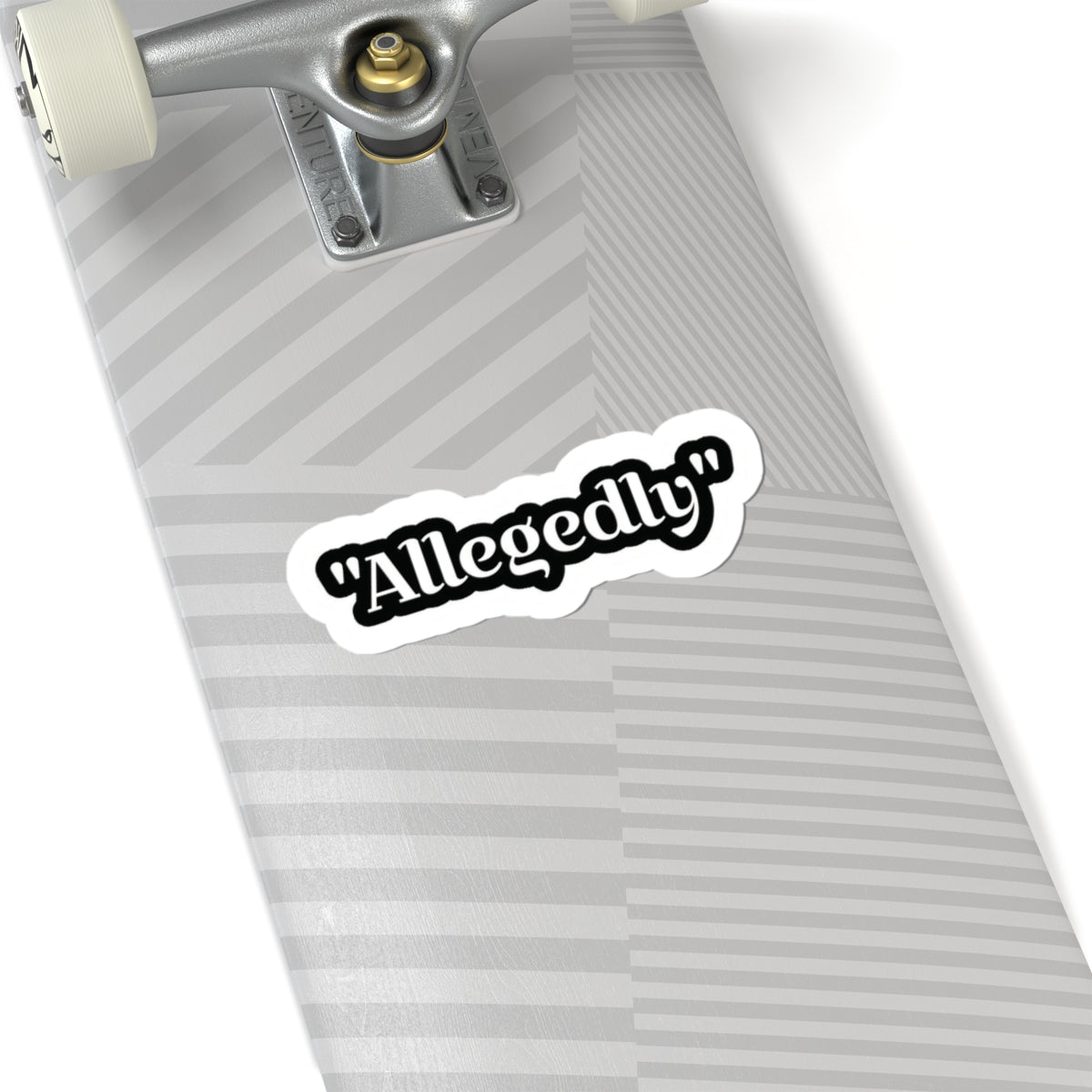 Allegedly Script Sticker | Kiss-Cut Sticker, Black White Vinyl