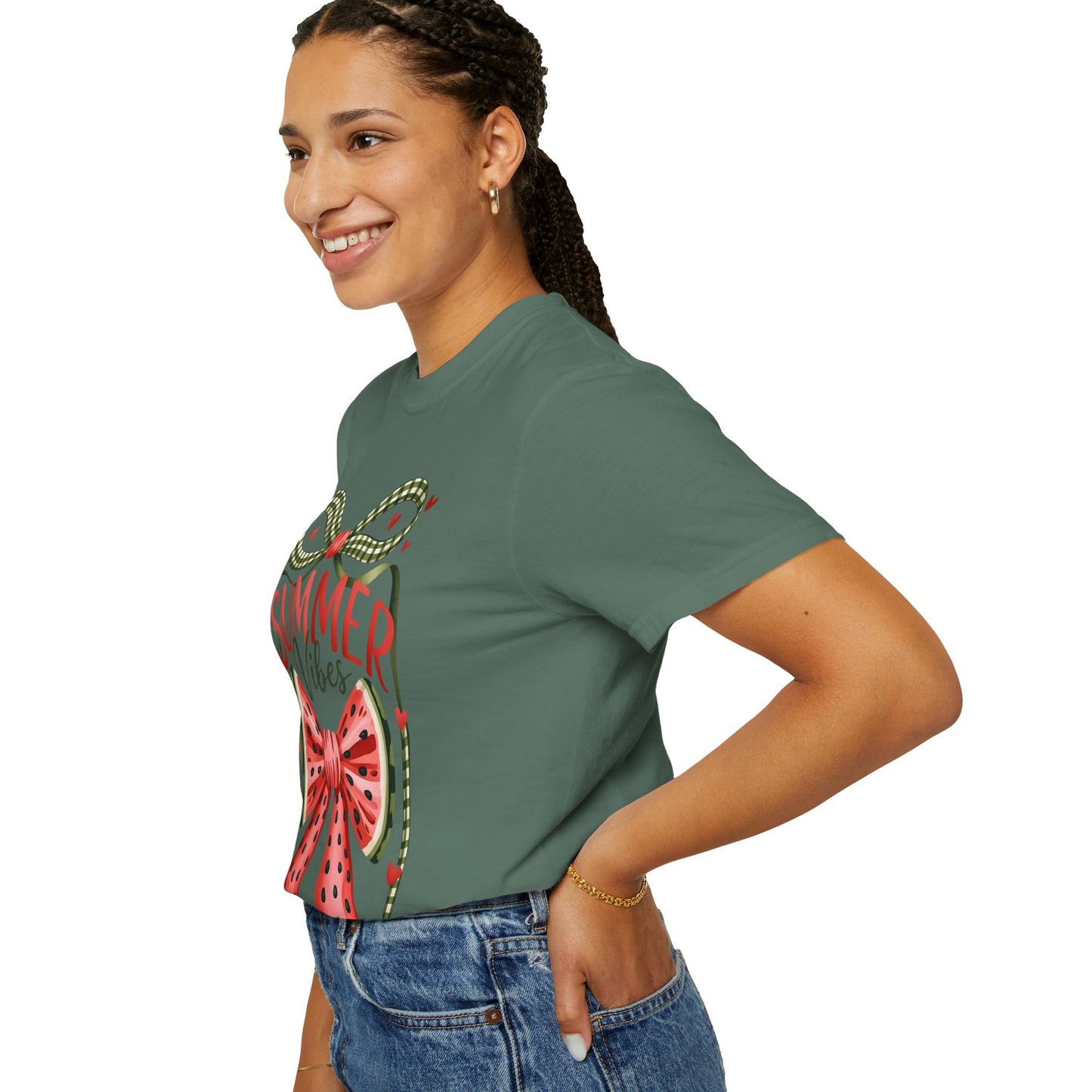 Summer Vibes T-Shirt — Watermelon Bow Graphic Tee