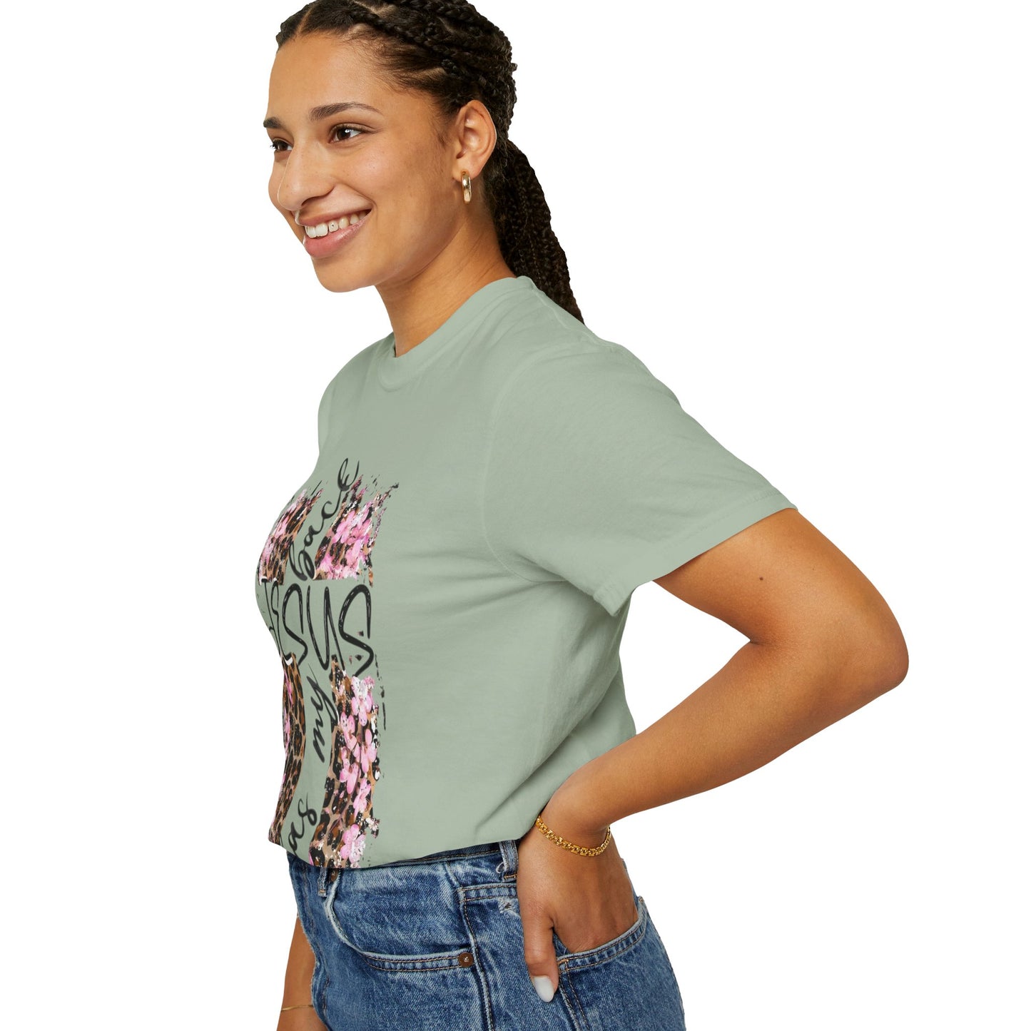 Jesus Has My Back T-Shirt | Leopard Floral Cross Christian Faith Tee