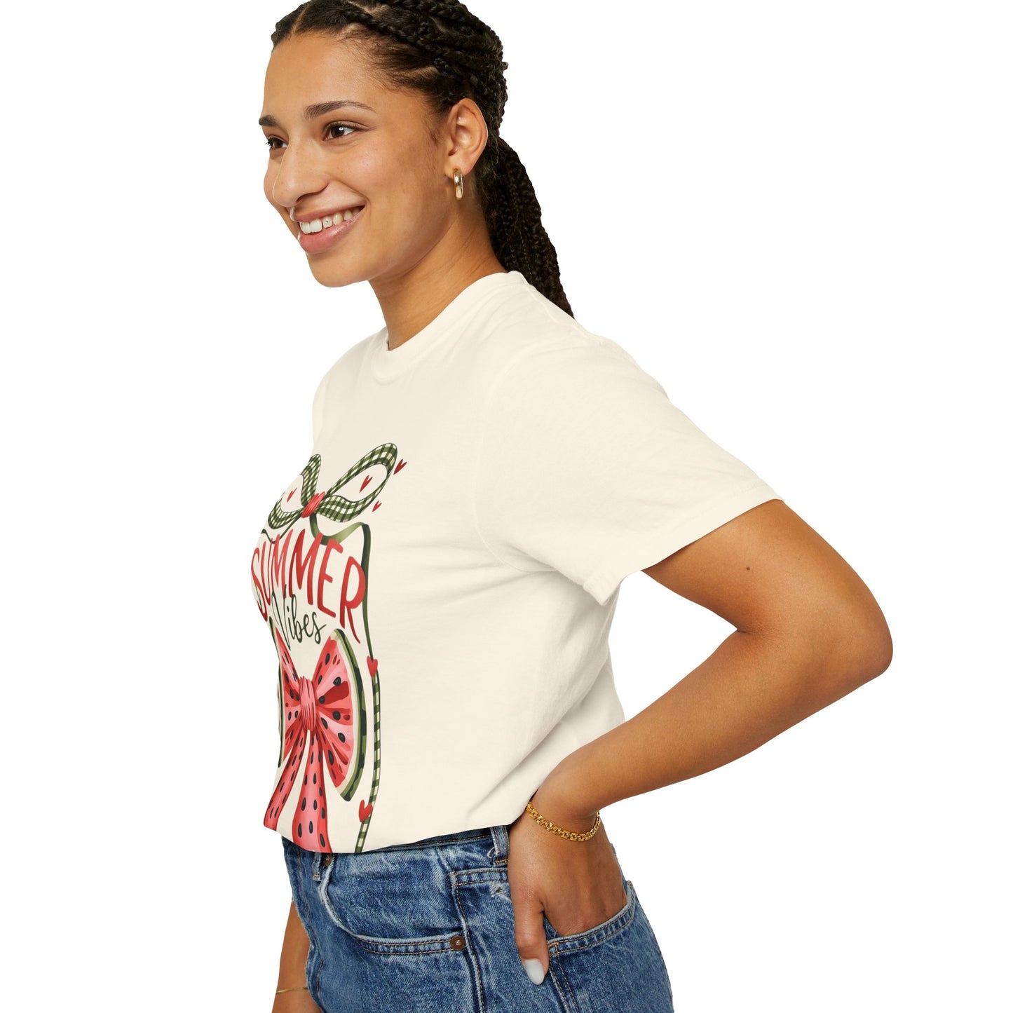 Summer Vibes T-Shirt — Watermelon Bow Graphic Tee