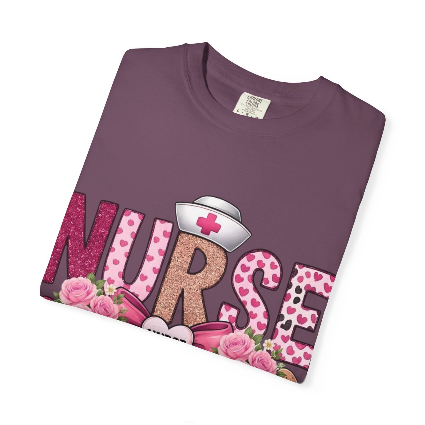 Nurse Floral Heart Stethoscope T-Shirt | Nursing Love Shirt