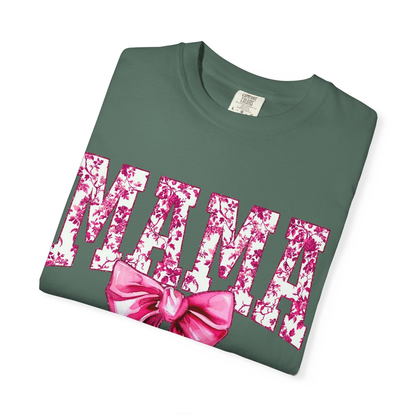 Mama Floral Bow T-Shirt — Mother's Day Pink Ribbon Tee