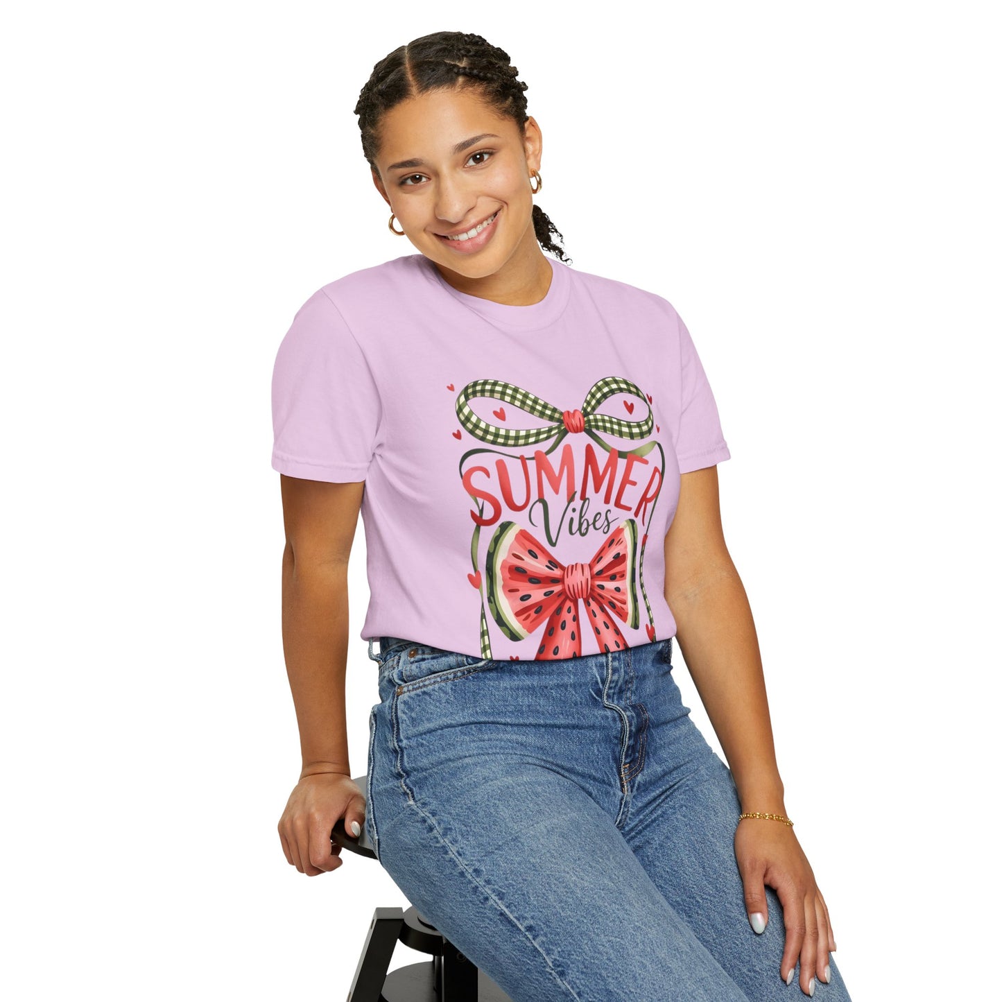 Summer Vibes T-Shirt — Watermelon Bow Graphic Tee
