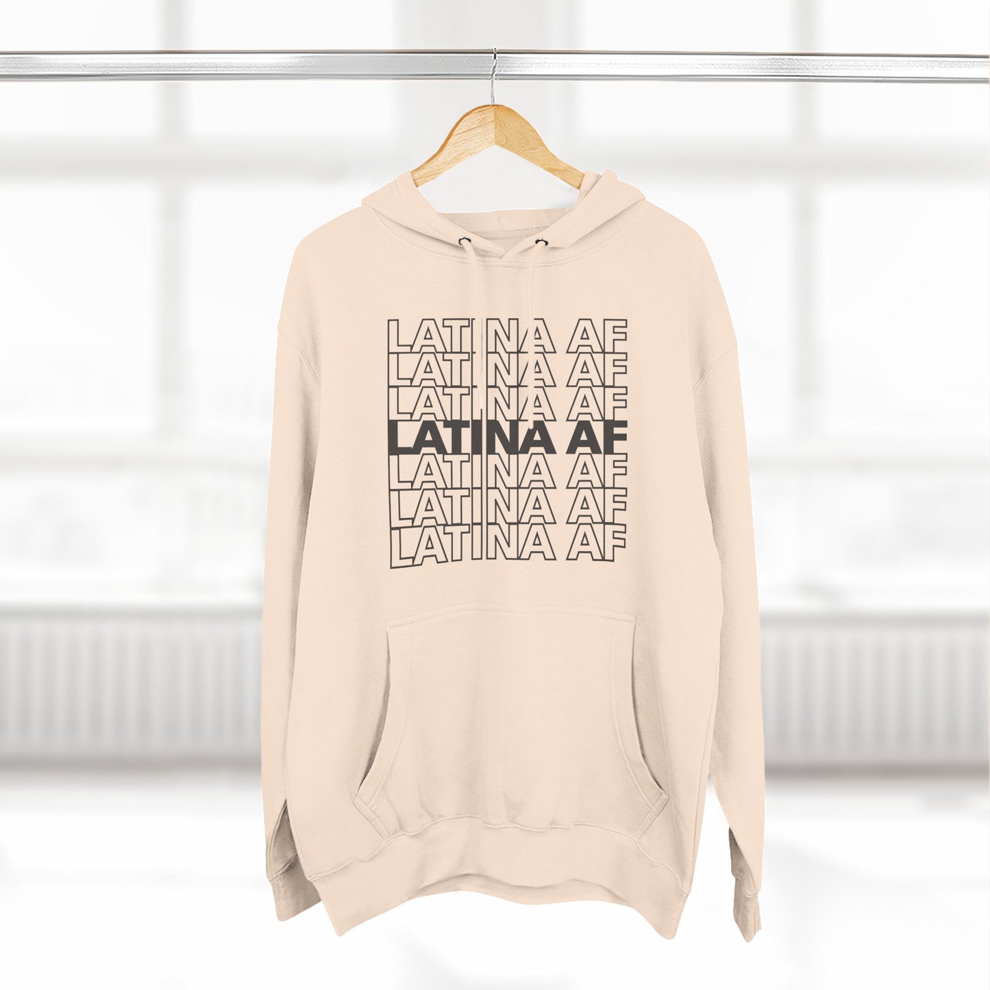 LATINA AF Typography Hoodie | Embroidered Chest Option