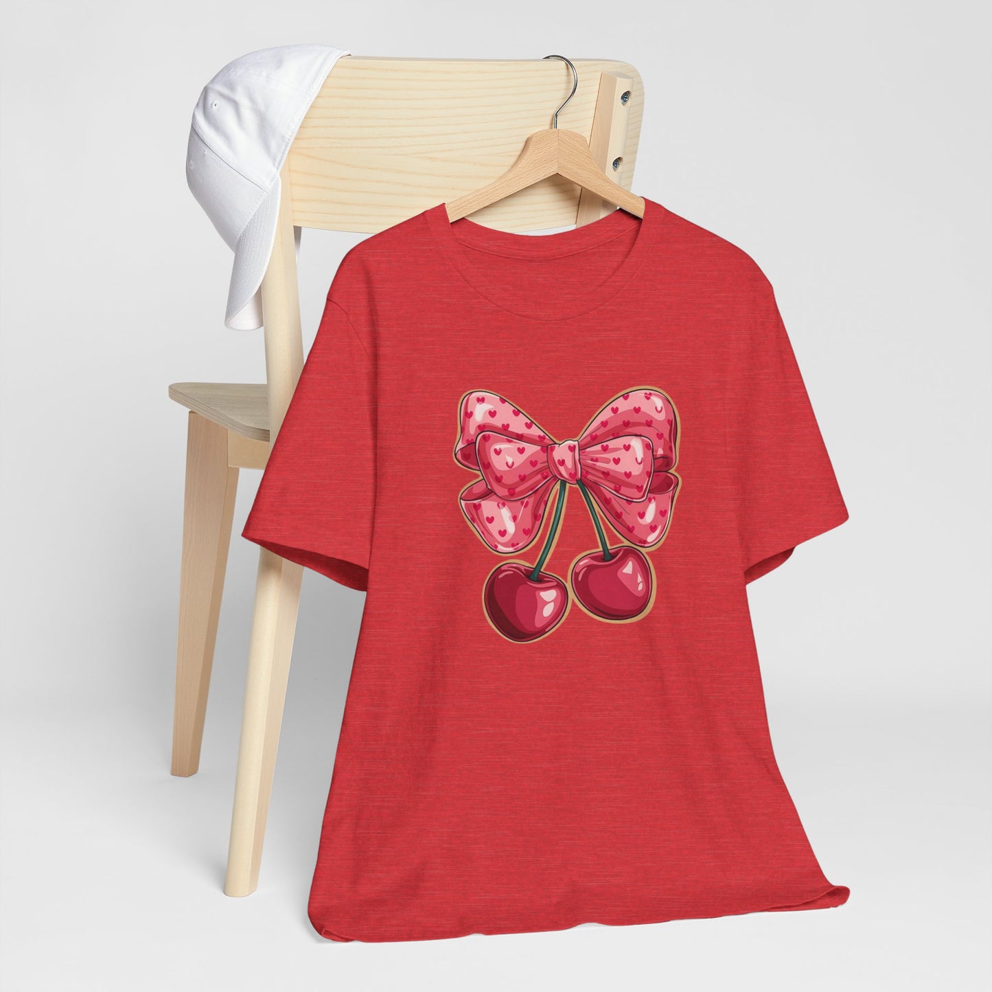 Cherry Bow Tee — Cute Pink Cherry Graphic T-Shirt