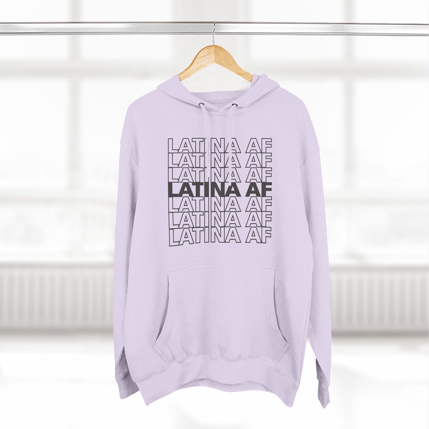 LATINA AF Typography Hoodie | Embroidered Chest Option