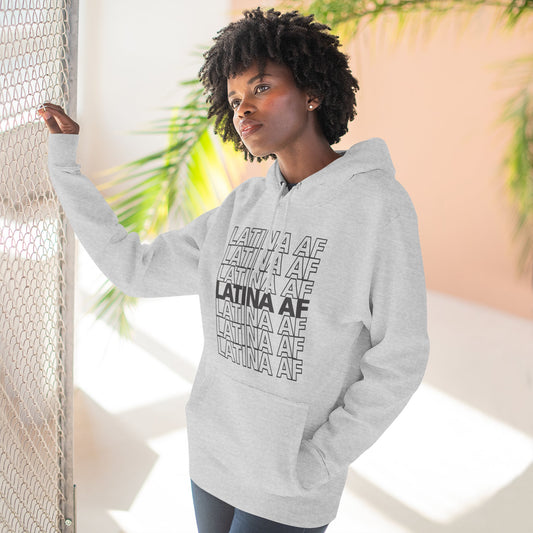 LATINA AF Typography Hoodie | Embroidered Chest Option