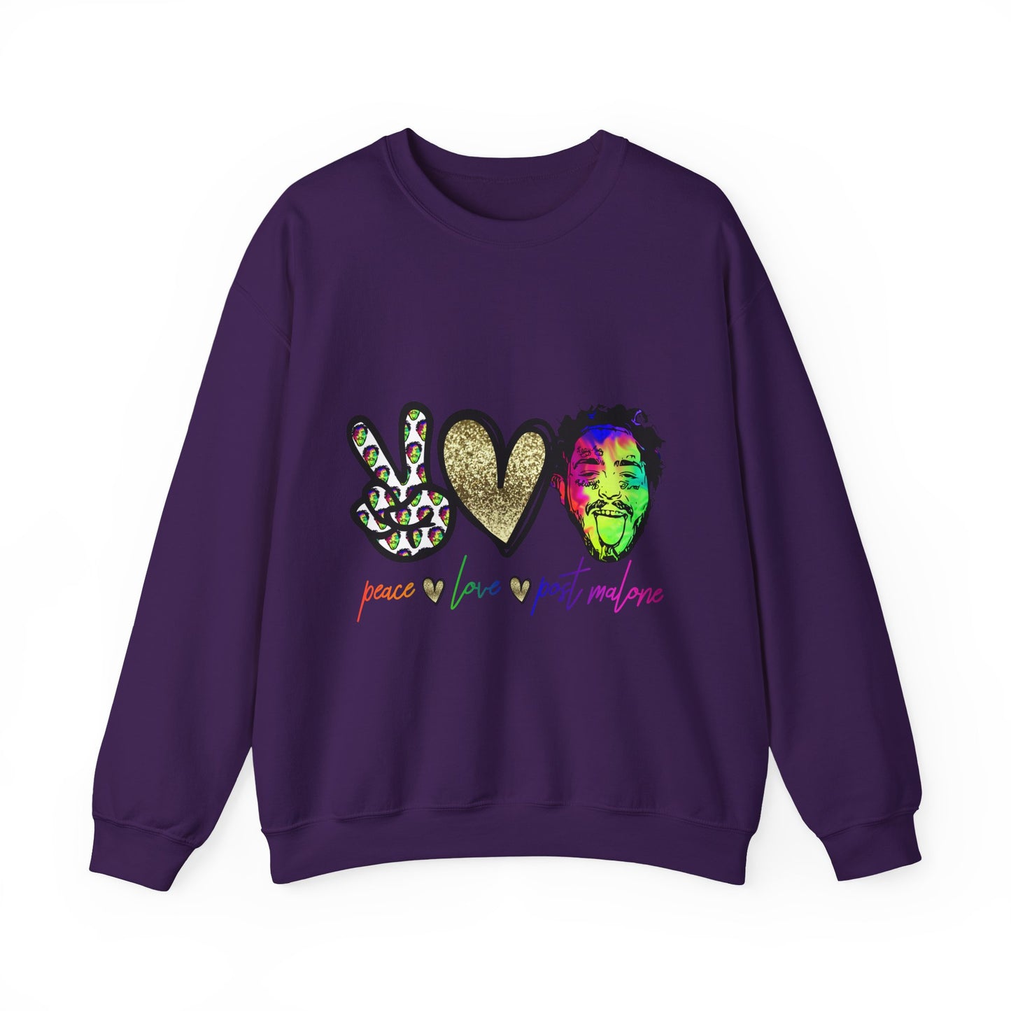 Leopard Peace Sign with Gold Heart crewneck sweatshirt | peace  love