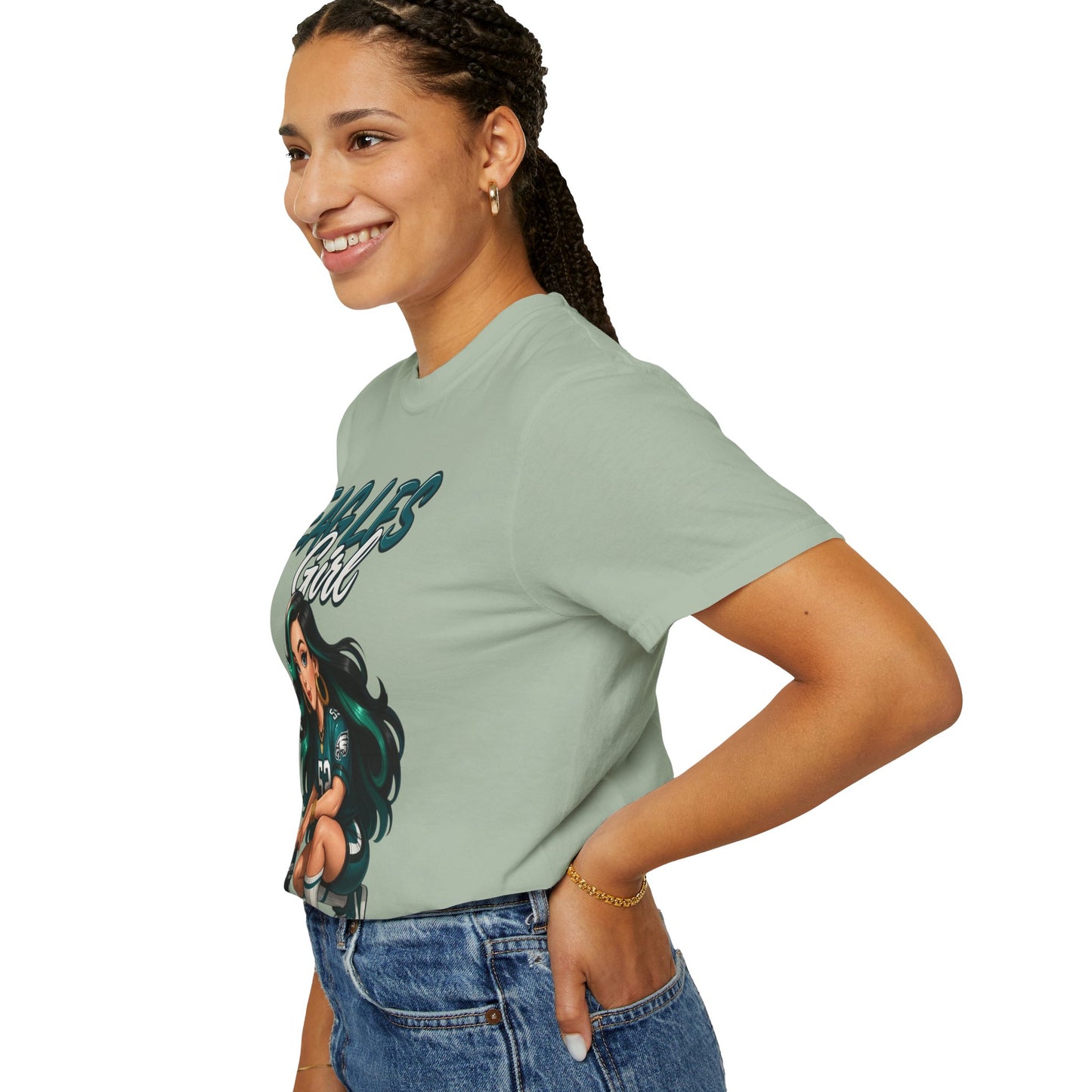 Eagles Girl T-shirt | Football Fan Illustration, Team Spirit Tee