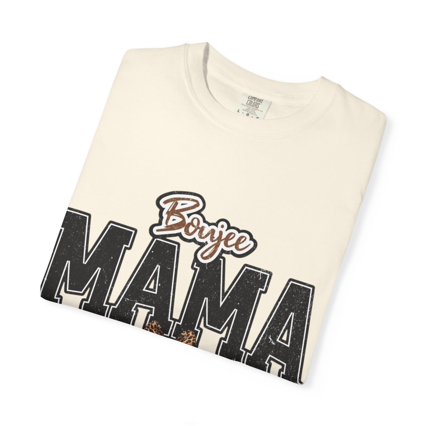 Boujee MAMA varsity letters with leopard bow T-Shirt | Mama shirt