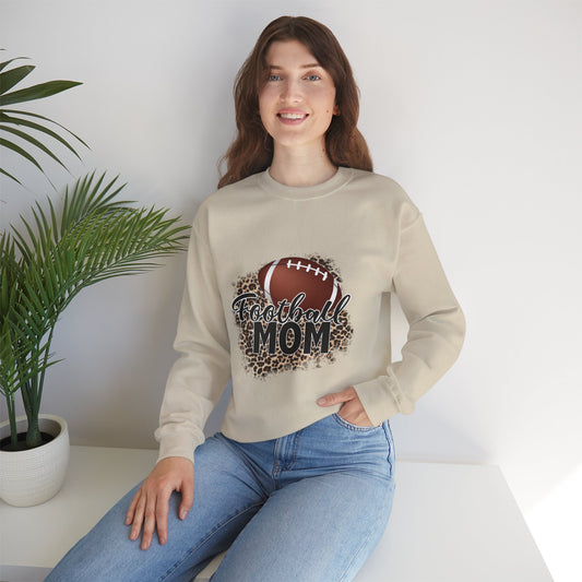 Football Mom Leopard Print Crewneck Sweatshirt